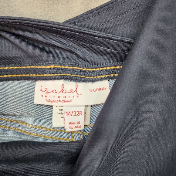 NWT Isabel Maternity Jeans Womens 14 32R Blue Skinny Jeggings Stretch Over-Belly - Picture 11 of 12
